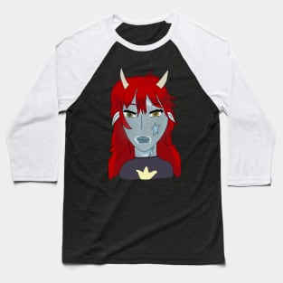 Blue Alien Girl Baseball T-Shirt